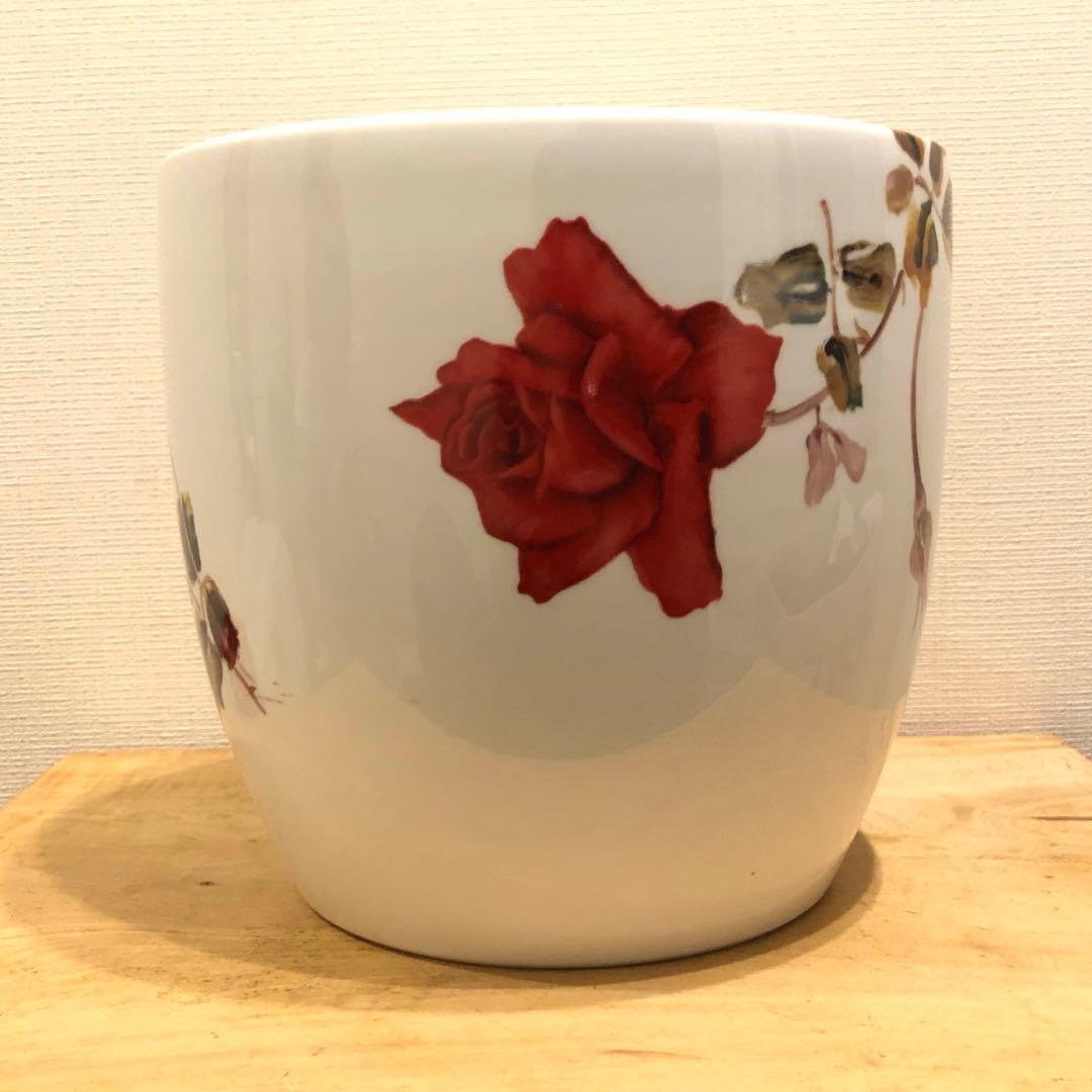 美品　希少　オールドノリタケ　則武　日陶　火鉢　陶器　時代物　白　薔薇　ローズ