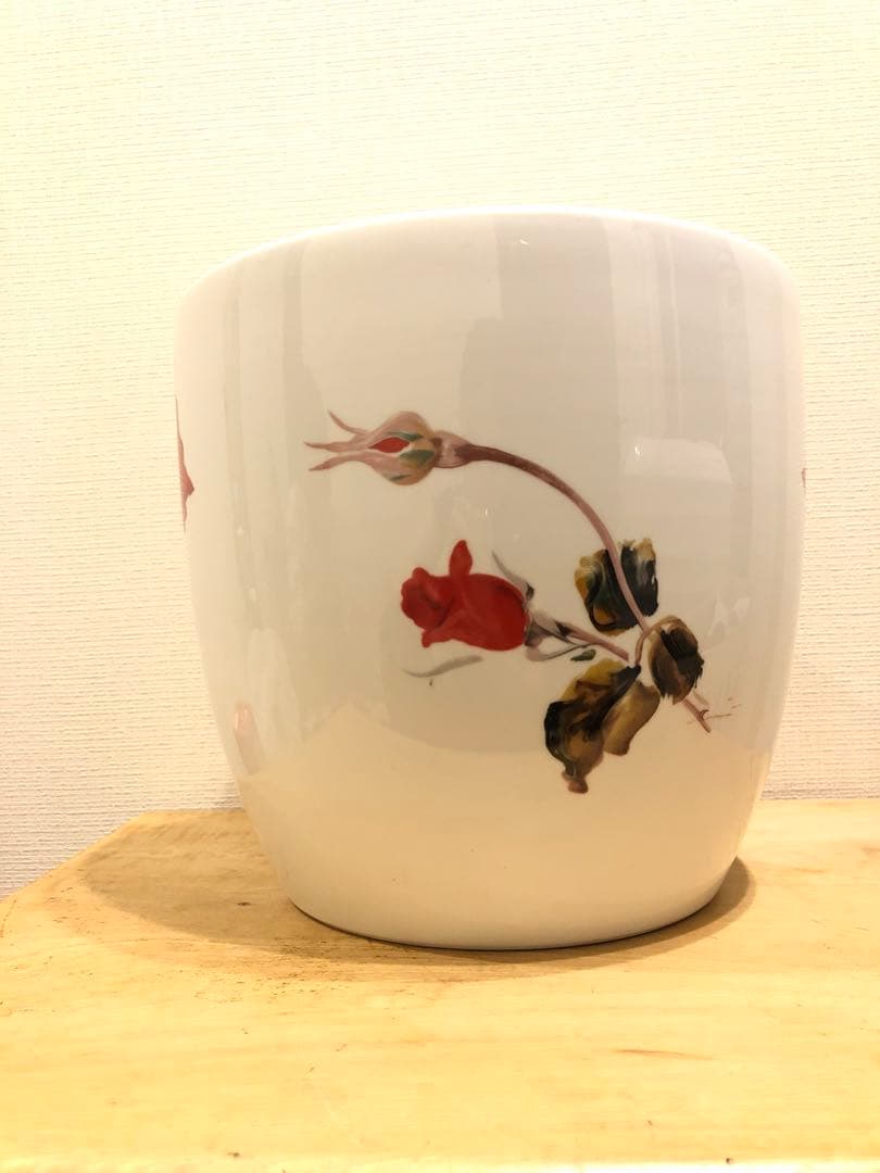 美品　希少　オールドノリタケ　則武　日陶　火鉢　陶器　時代物　白　薔薇　ローズ