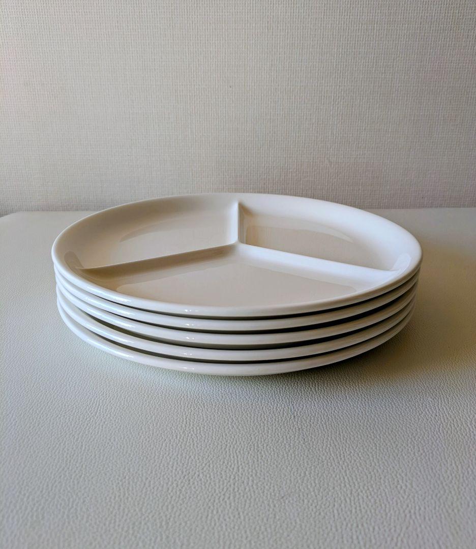 【ほぼ未使用・日本製】Amway × NIKKO 仕切り皿 25cm 5枚セット