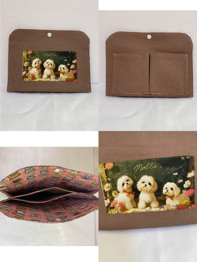 マルチーズ♡エコバッグ　ポーチ　バッグインバッグ　メガネケース　保冷ポーチ