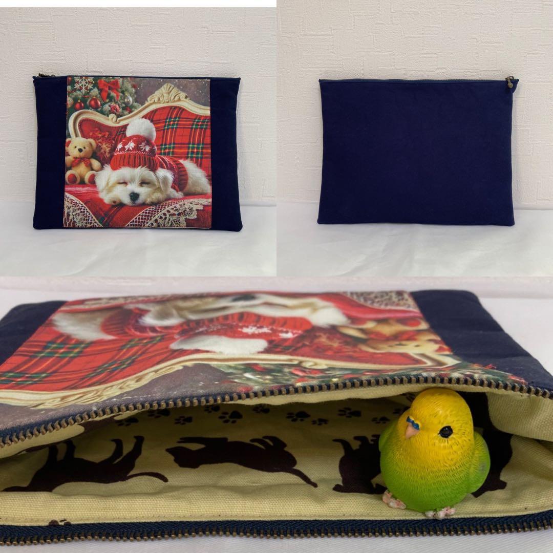 マルチーズ♡エコバッグ　ポーチ　バッグインバッグ　メガネケース　保冷ポーチ