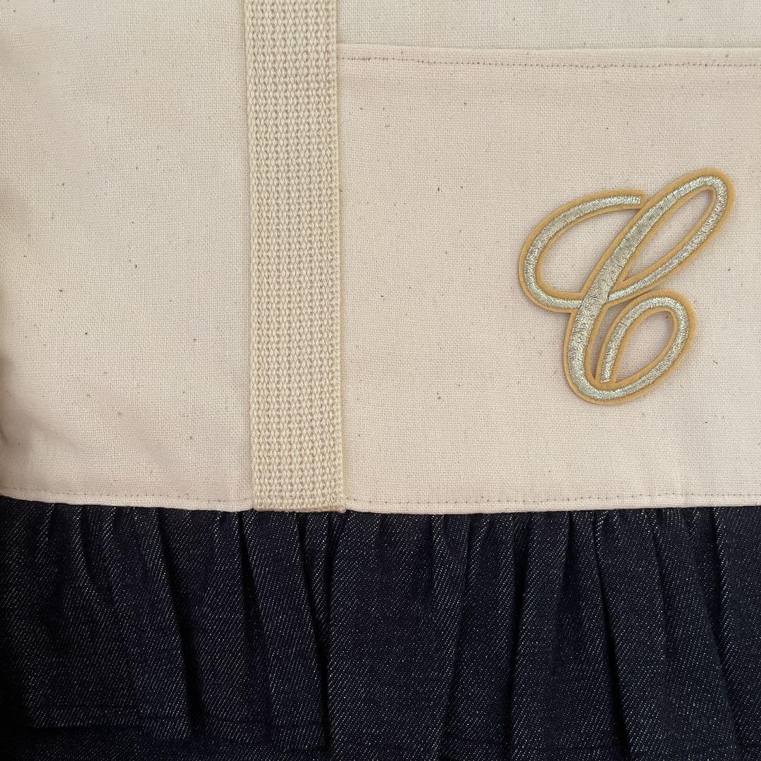 トートバッグ帆布とデニムフリル　入学セット　オーダー