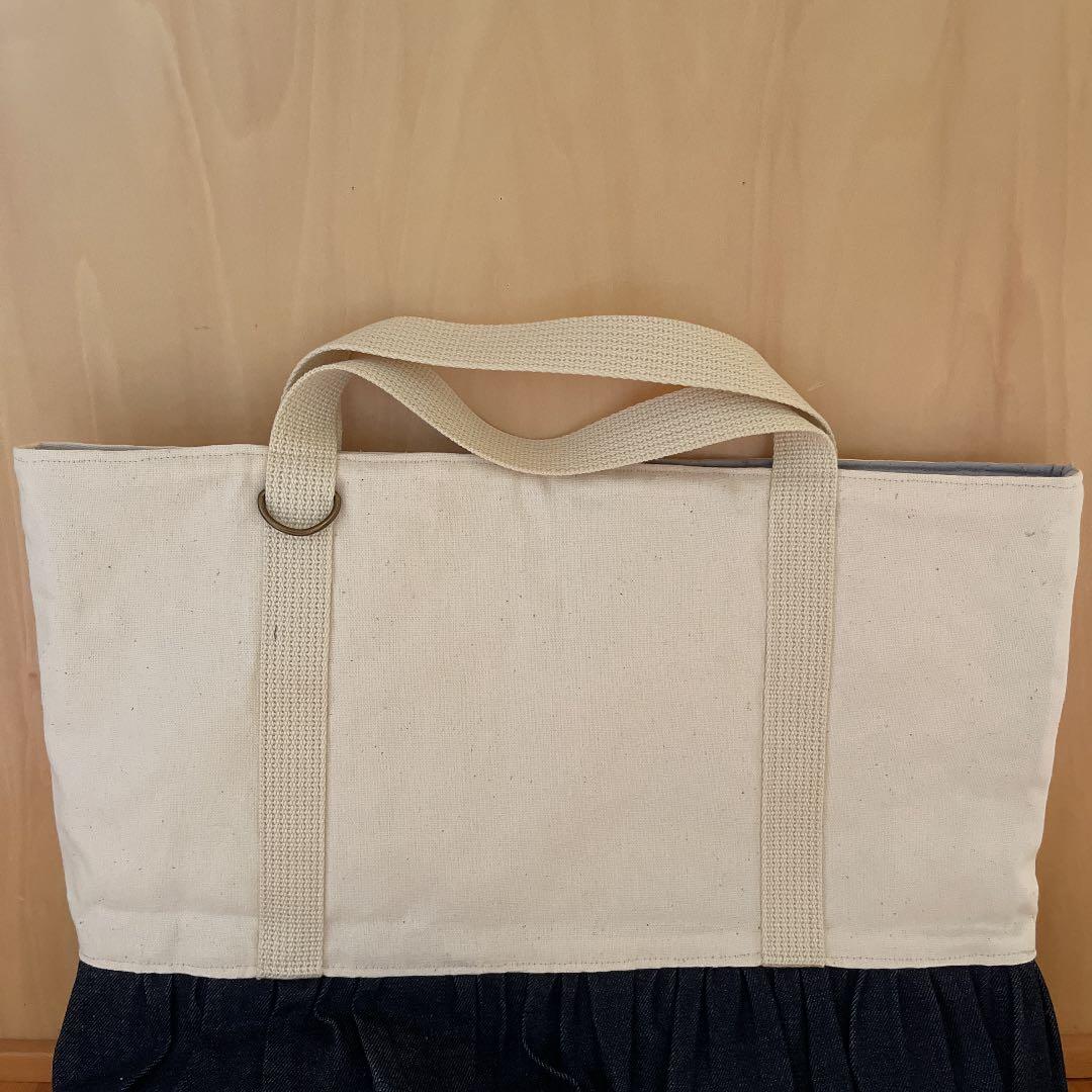 トートバッグ帆布とデニムフリル　入学セット　オーダー