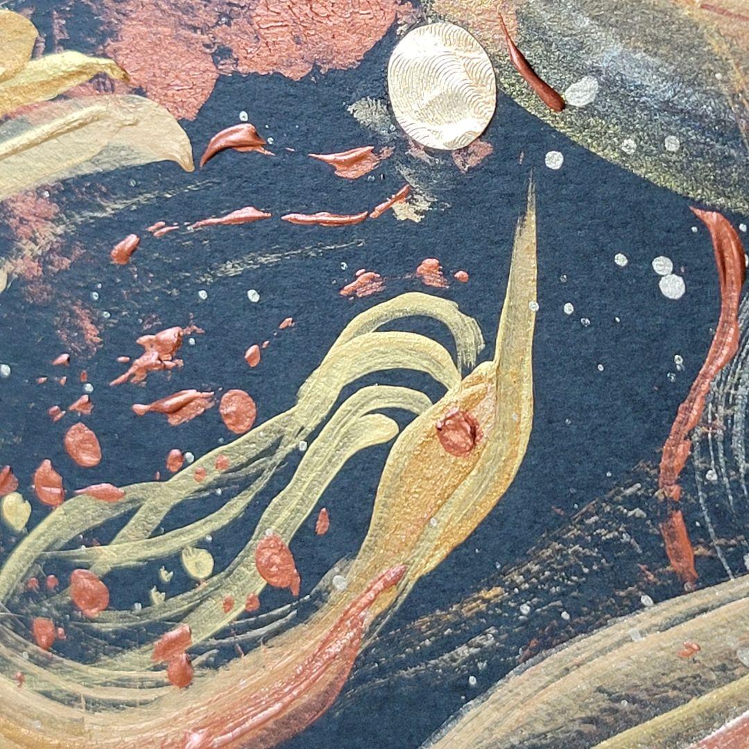 A黒A5【金宝珠開運☆龍神鳳凰】 開運絵画風水アート