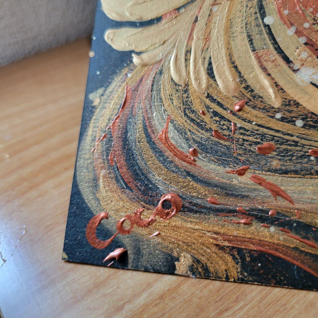 A黒A5【金宝珠開運☆龍神鳳凰】 開運絵画風水アート