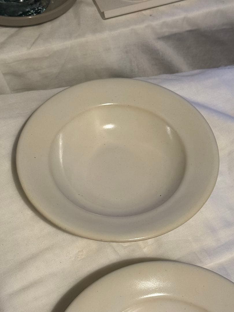 Awabi ware リムスープ皿Ｓ 白磁色　2枚セット