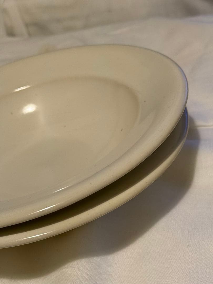 Awabi ware リムスープ皿Ｓ 白磁色　2枚セット