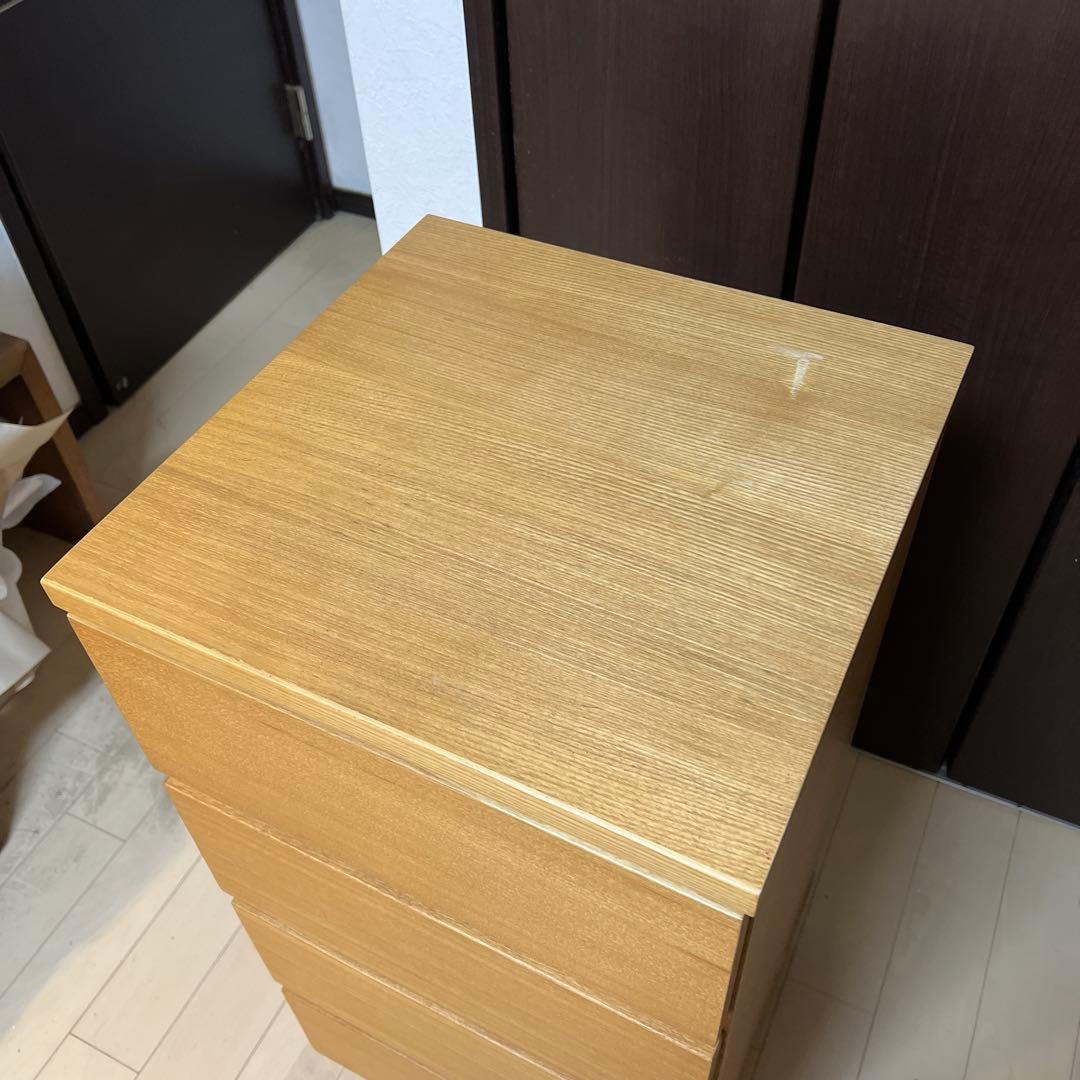 廃盤　無印良品　MUJI　チェスト　 オーク材　木製　4段　引き出し収納　北欧