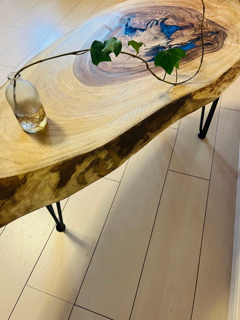 レジンテーブル　輪切りテーブル　一枚板テーブル　サイドテーブル