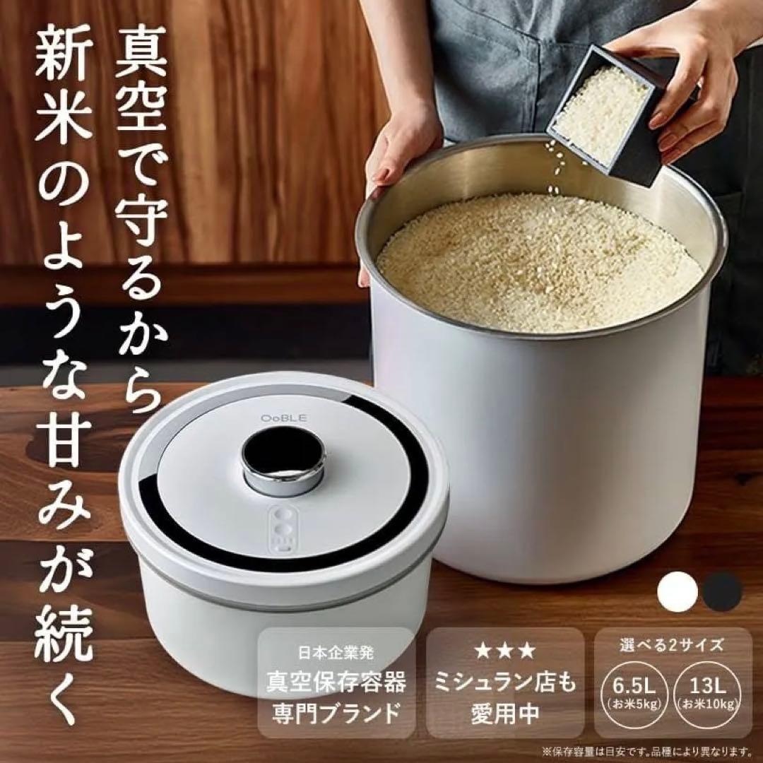 OoBLE（オーブル）真空保存容器 ミニ 6.5L ブラック