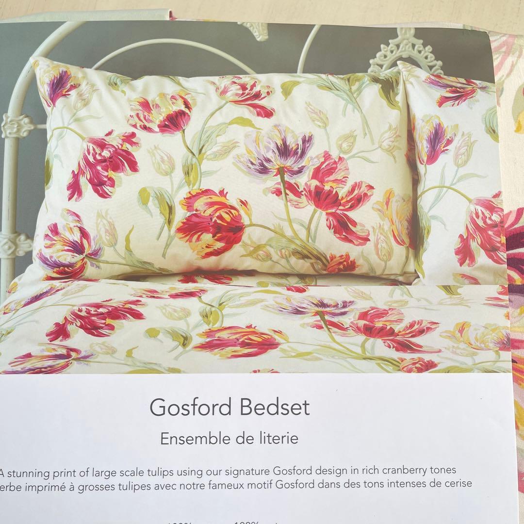 イギリス直輸入:ローラアシュレイ ゴスフォード掛け布団カバー＋枕カバー2 未使用