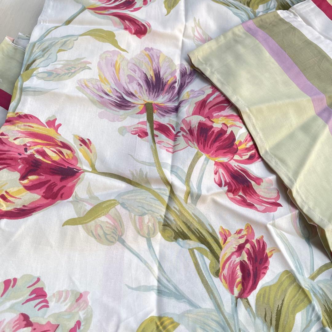 イギリス直輸入:ローラアシュレイ ゴスフォード掛け布団カバー＋枕カバー2 未使用