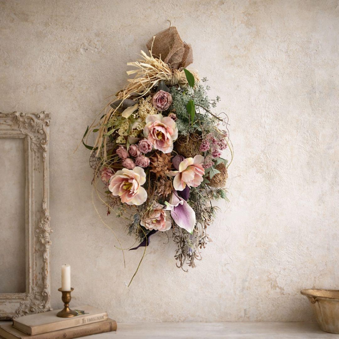 光触媒 「ヴィンテージ・リュクス」バンクシアとドライチューリップのロングスワッグ