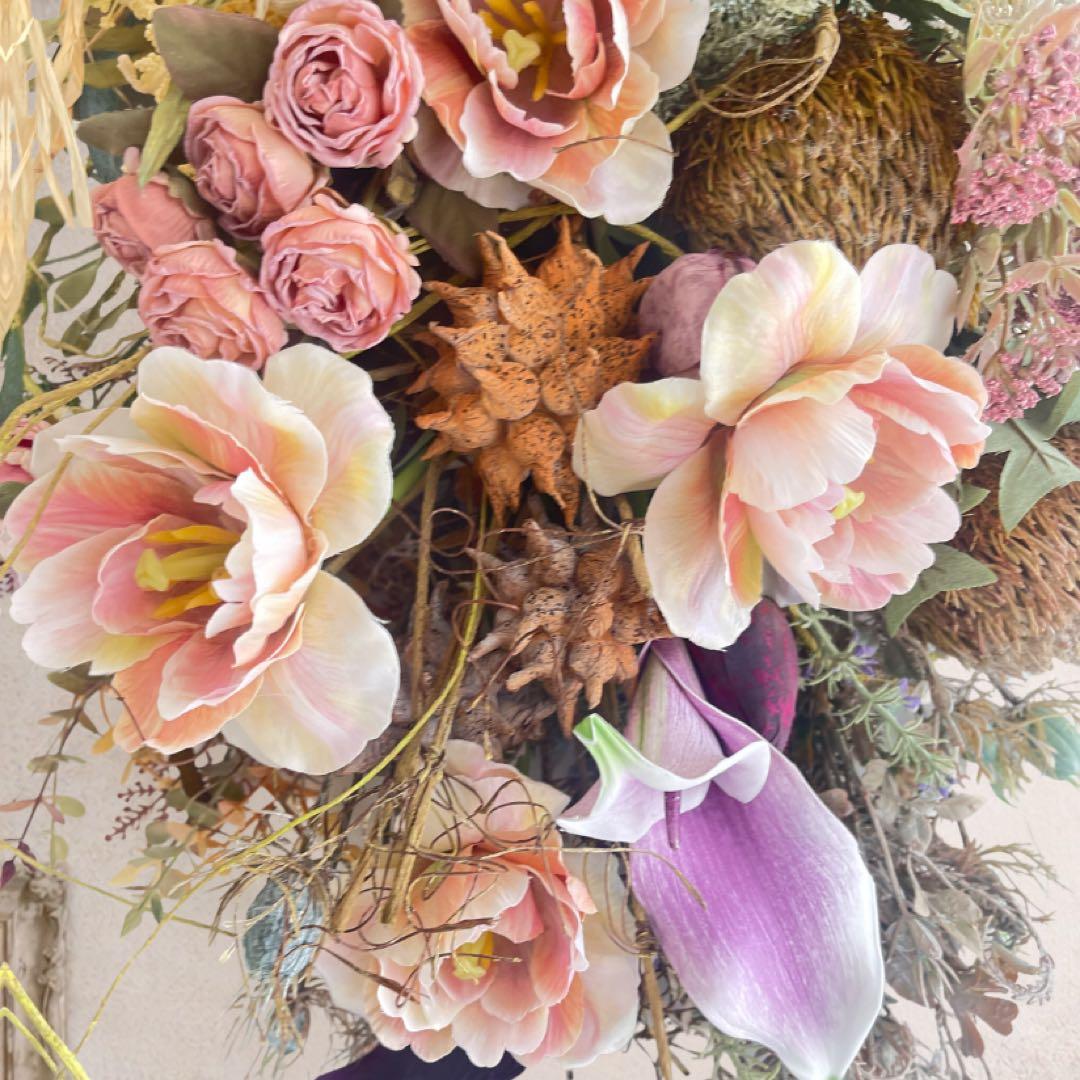 光触媒 「ヴィンテージ・リュクス」バンクシアとドライチューリップのロングスワッグ