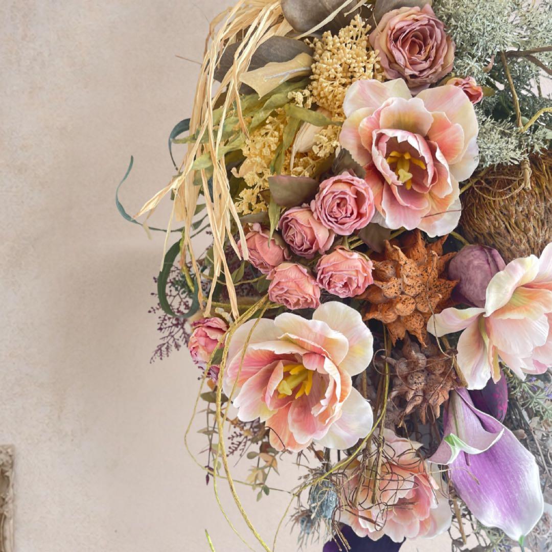 光触媒 「ヴィンテージ・リュクス」バンクシアとドライチューリップのロングスワッグ