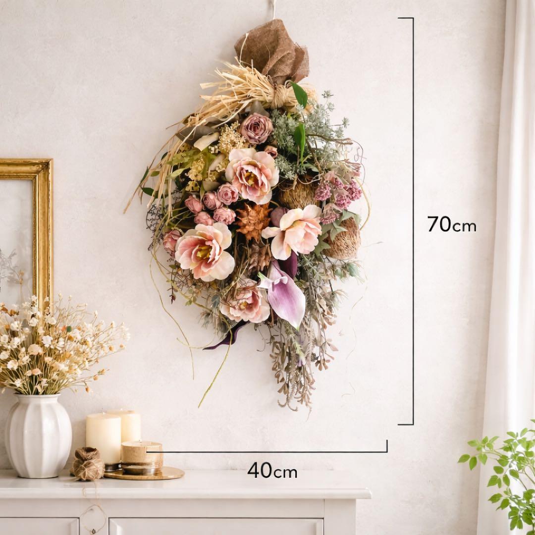 光触媒 「ヴィンテージ・リュクス」バンクシアとドライチューリップのロングスワッグ