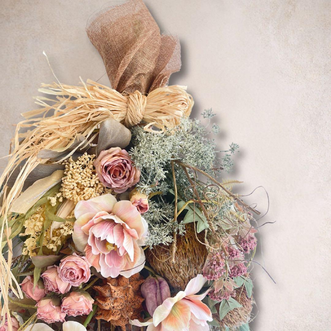 光触媒 「ヴィンテージ・リュクス」バンクシアとドライチューリップのロングスワッグ