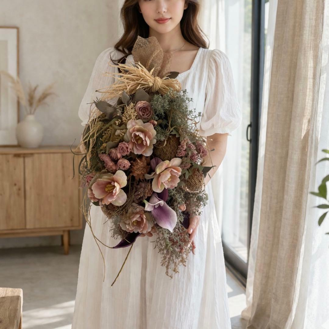 光触媒 「ヴィンテージ・リュクス」バンクシアとドライチューリップのロングスワッグ