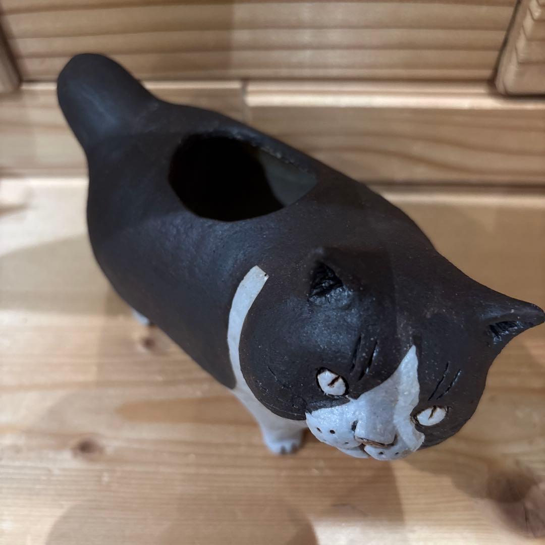 レア かとうゆみ ねこの置物 陶芸