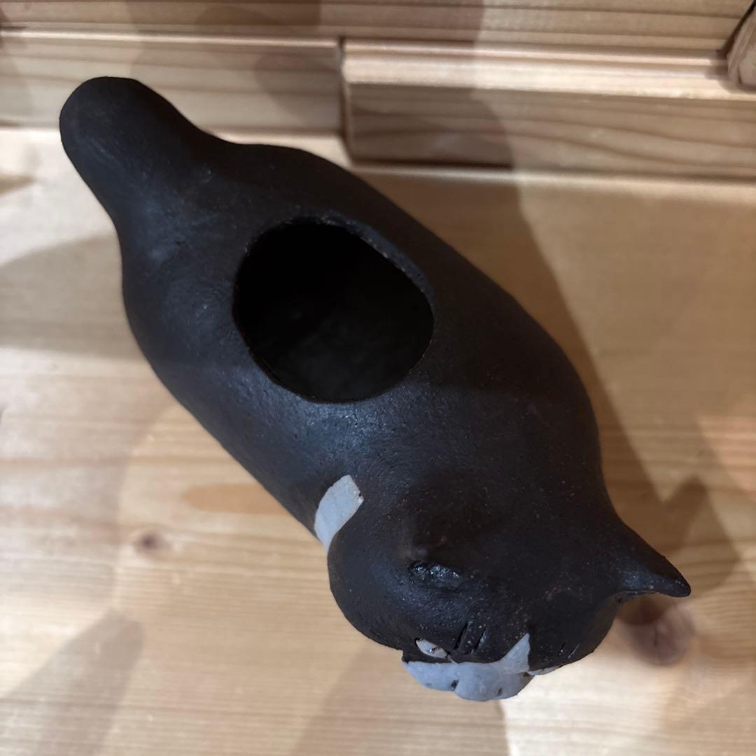 レア かとうゆみ ねこの置物 陶芸