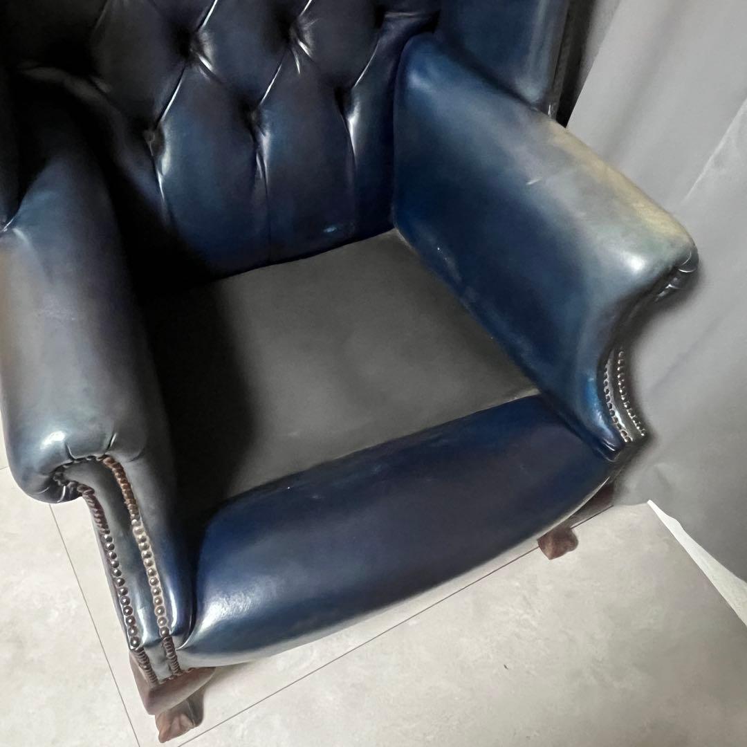 ヴィンテージ　ウイングバックシングルソファ　アームチェア　英国　アンティーク