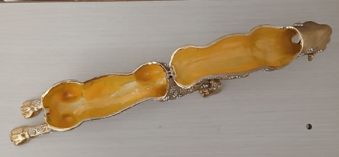 ゴールドライオン クリスタル装飾 置物 約30cm