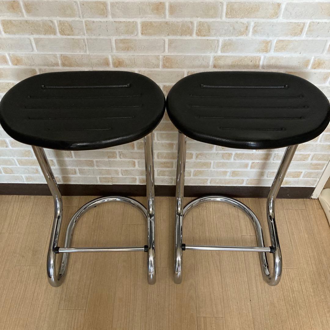 スプリング　スチール　カウンターチェア2脚