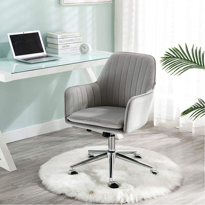 オフィスチェア キャスター付き 昇降式 デスクチェア ベルベット パソコンチェア