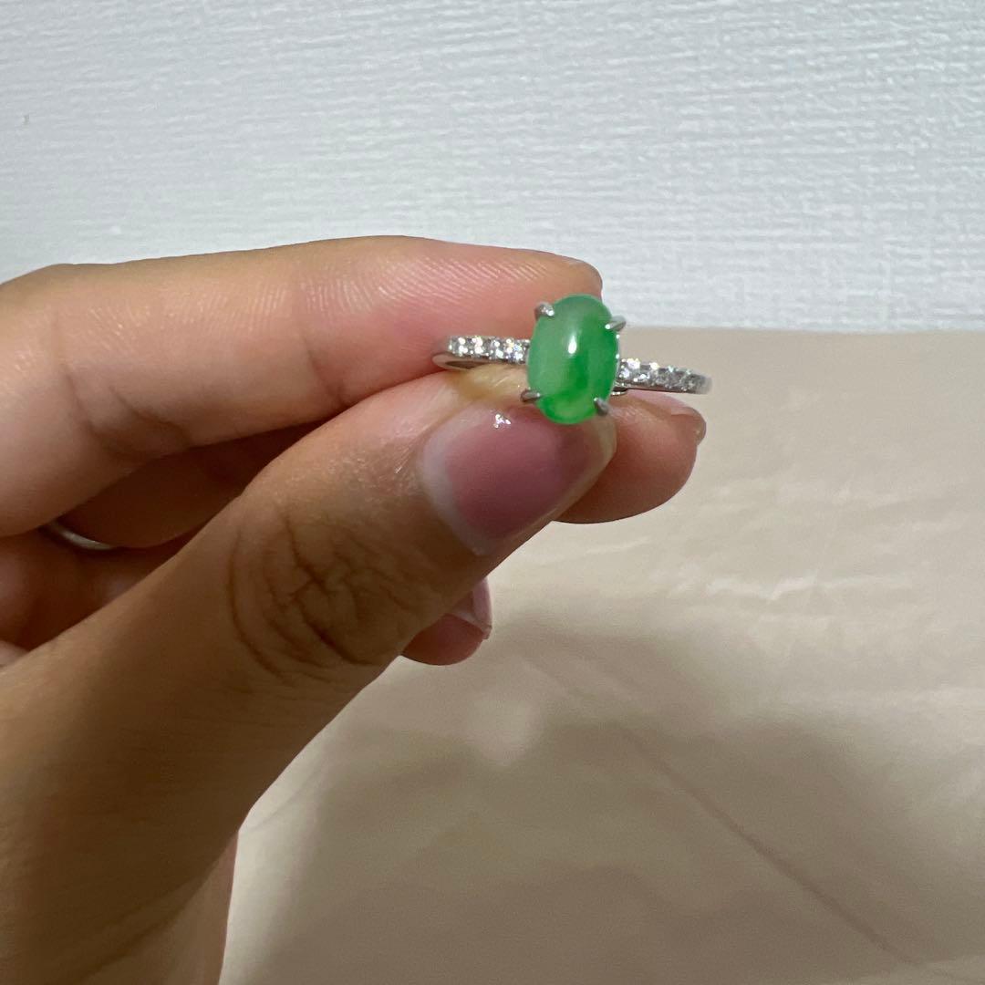 緑色翡翠シルバーリング
