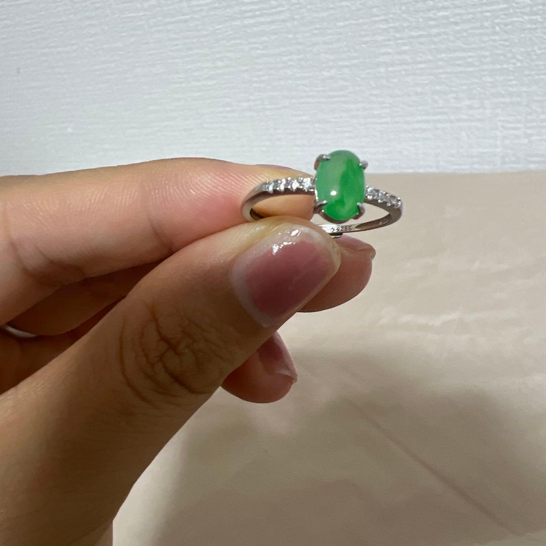 緑色翡翠シルバーリング