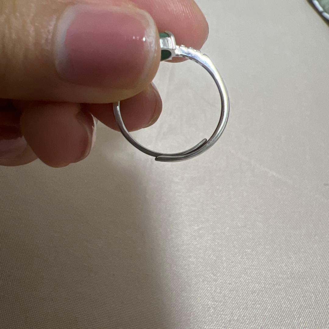 緑色翡翠シルバーリング