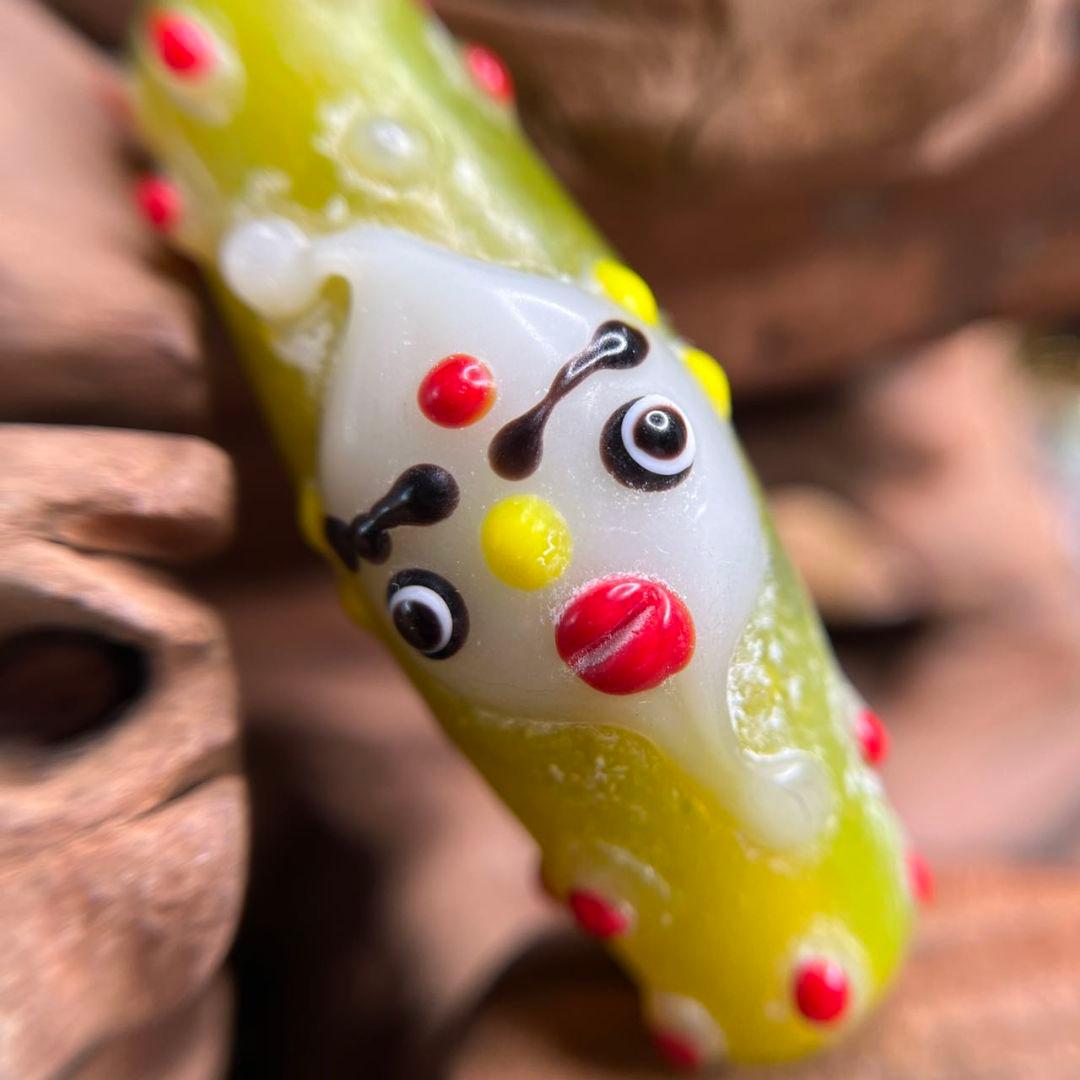 希少 古代 手作り蜻蛉眼 臉譜天珠 琉璃玉 ガラス玉 ビーズ 収蔵級 骨董品