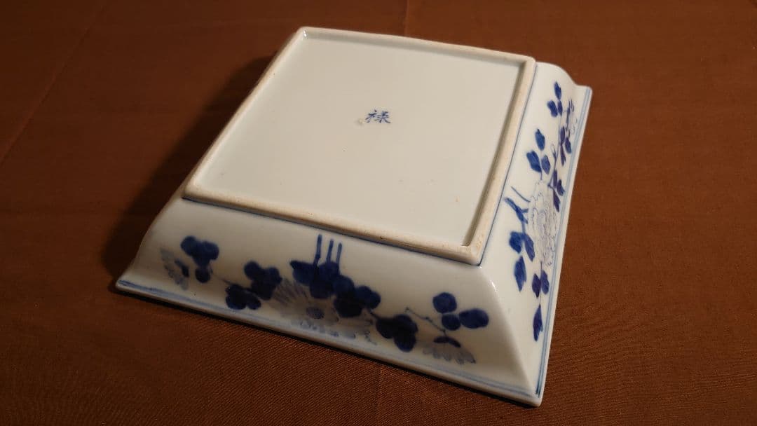 古伊万里　伊万里　角鉢　角皿　菓子皿　染付　アンティーク　蔵出し　江戸期　１客