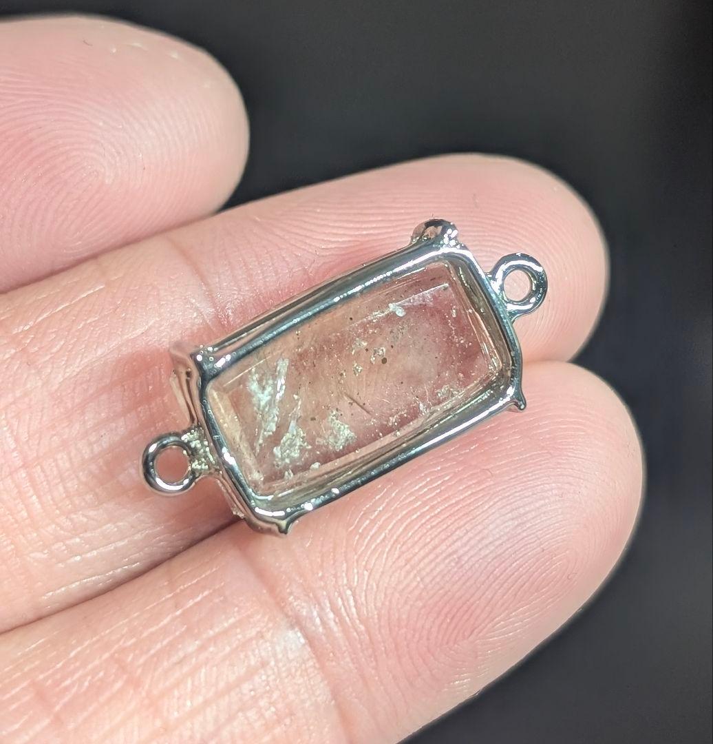 希少高品質スモーキーカラーピンクファイヤークォーツパーツ☓ハンドメイド1点物