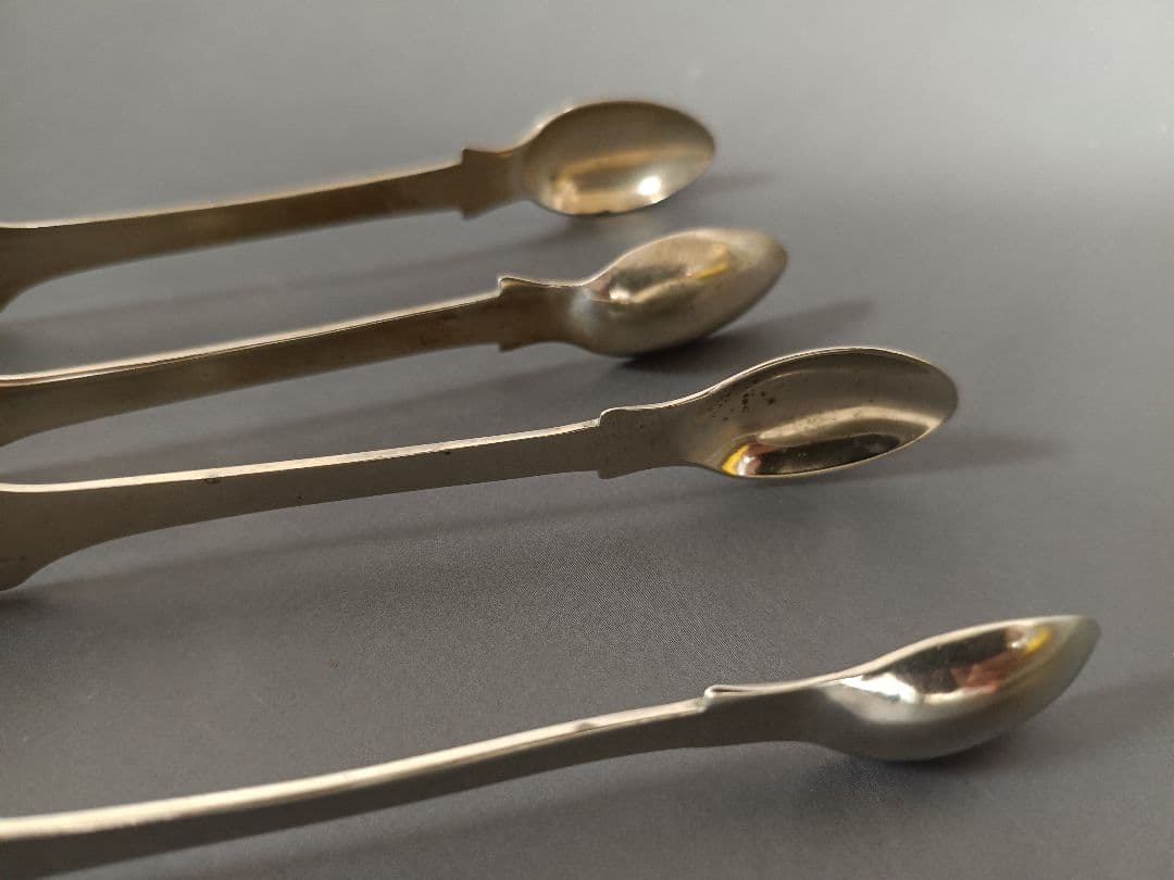 英国アンティーク シュガートング 2本 15cm シルバープレート (L13)