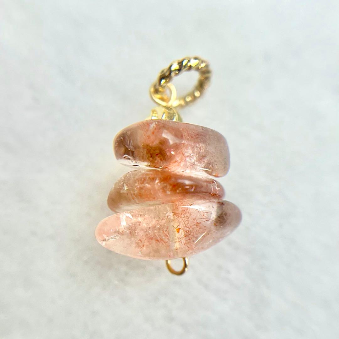 14kgf カザフスタン ストロベリークォーツ チャーム ネックレス ペンダント