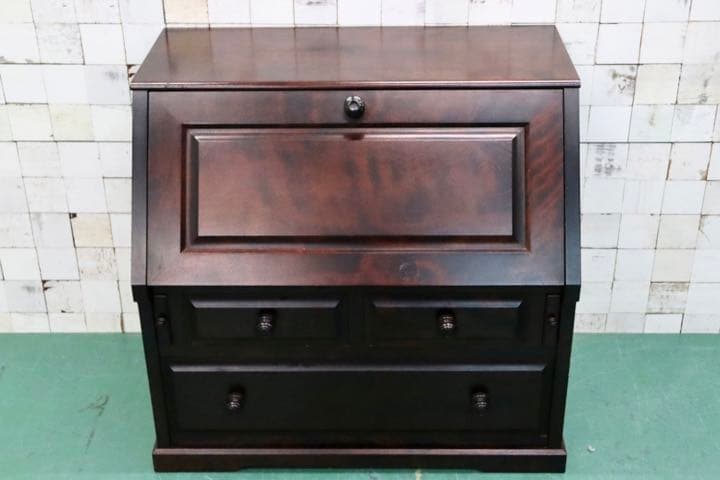 GMFS203○北海道民芸家具 ライティングビューロー デスク 学習机 書斎机