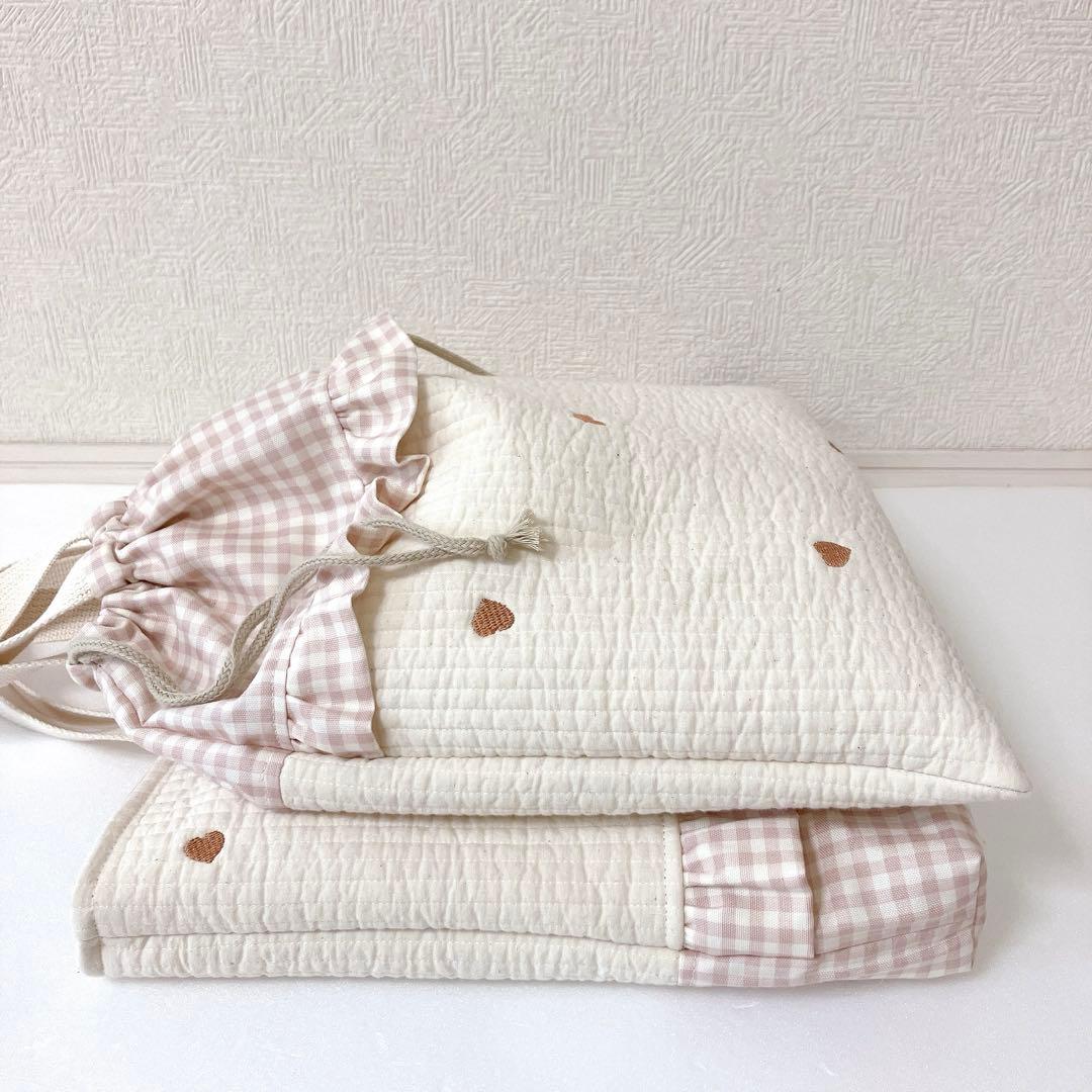 レッスンバッグ 体操服袋　ヌビ　ハート刺繍