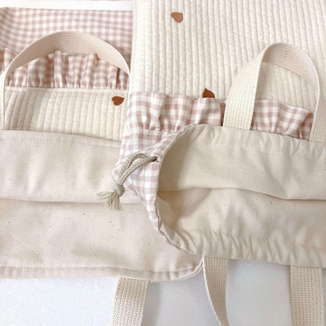 レッスンバッグ 体操服袋　ヌビ　ハート刺繍