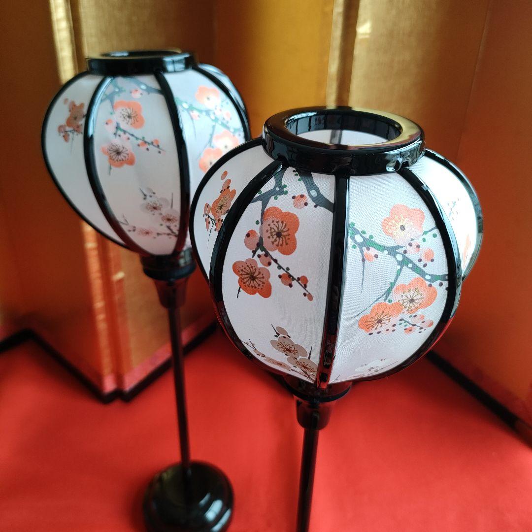 雛道具　雪洞コードレス(高さ33cm)桜橘　穂花 25号(高さ約18cm) 木製