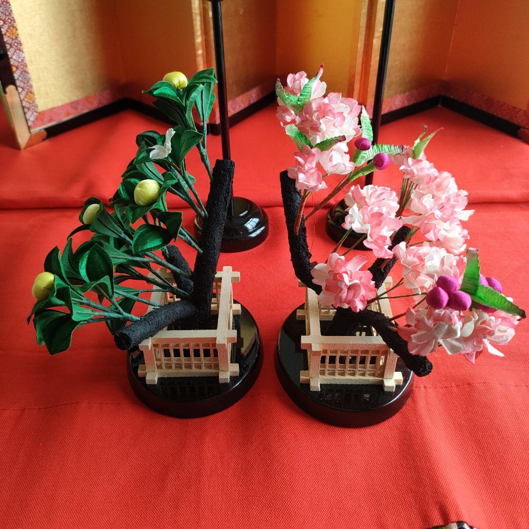 雛道具　雪洞コードレス(高さ33cm)桜橘　穂花 25号(高さ約18cm) 木製