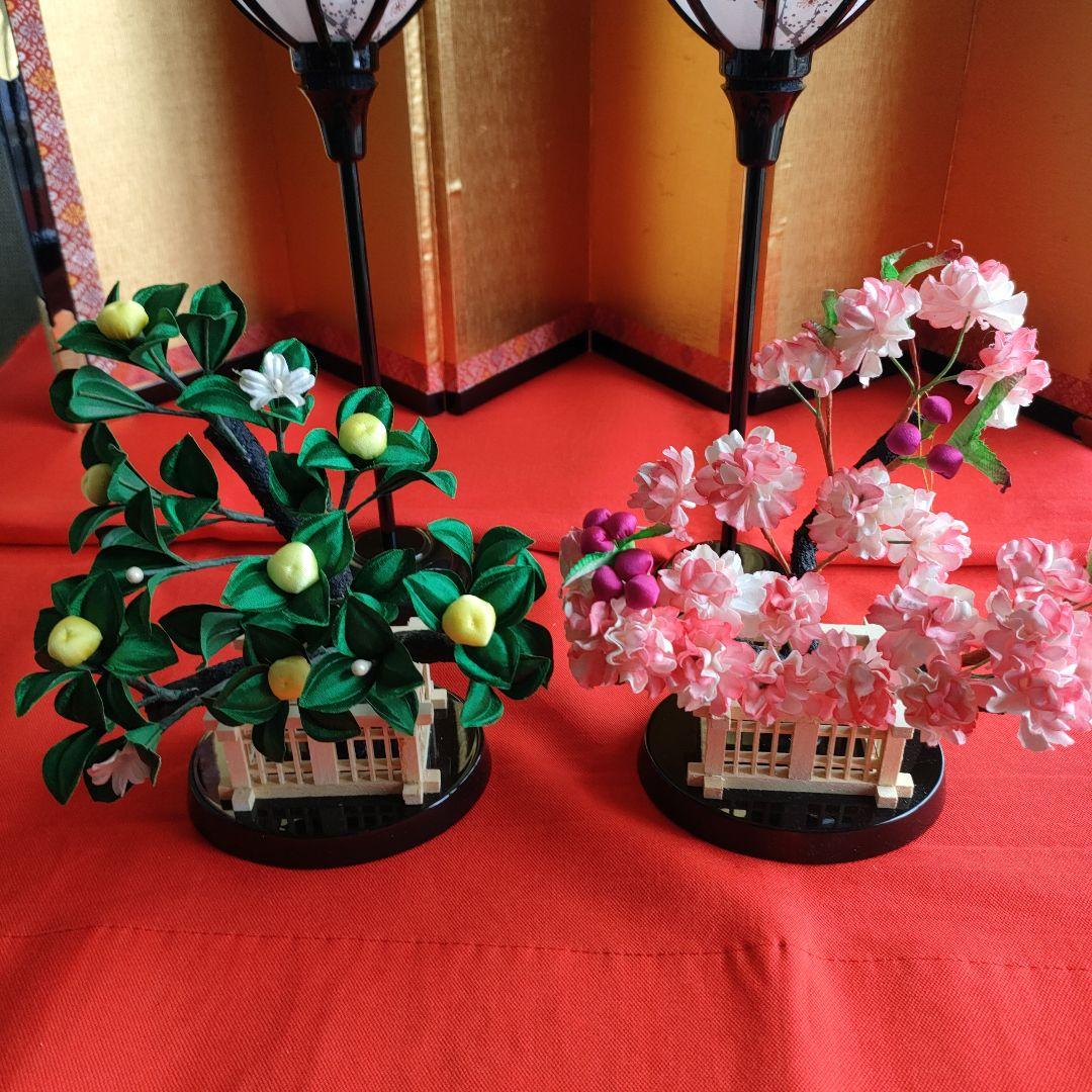 雛道具　雪洞コードレス(高さ33cm)桜橘　穂花 25号(高さ約18cm) 木製