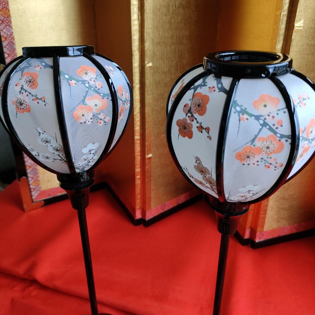 雛道具　雪洞コードレス(高さ33cm)桜橘　穂花 25号(高さ約18cm) 木製