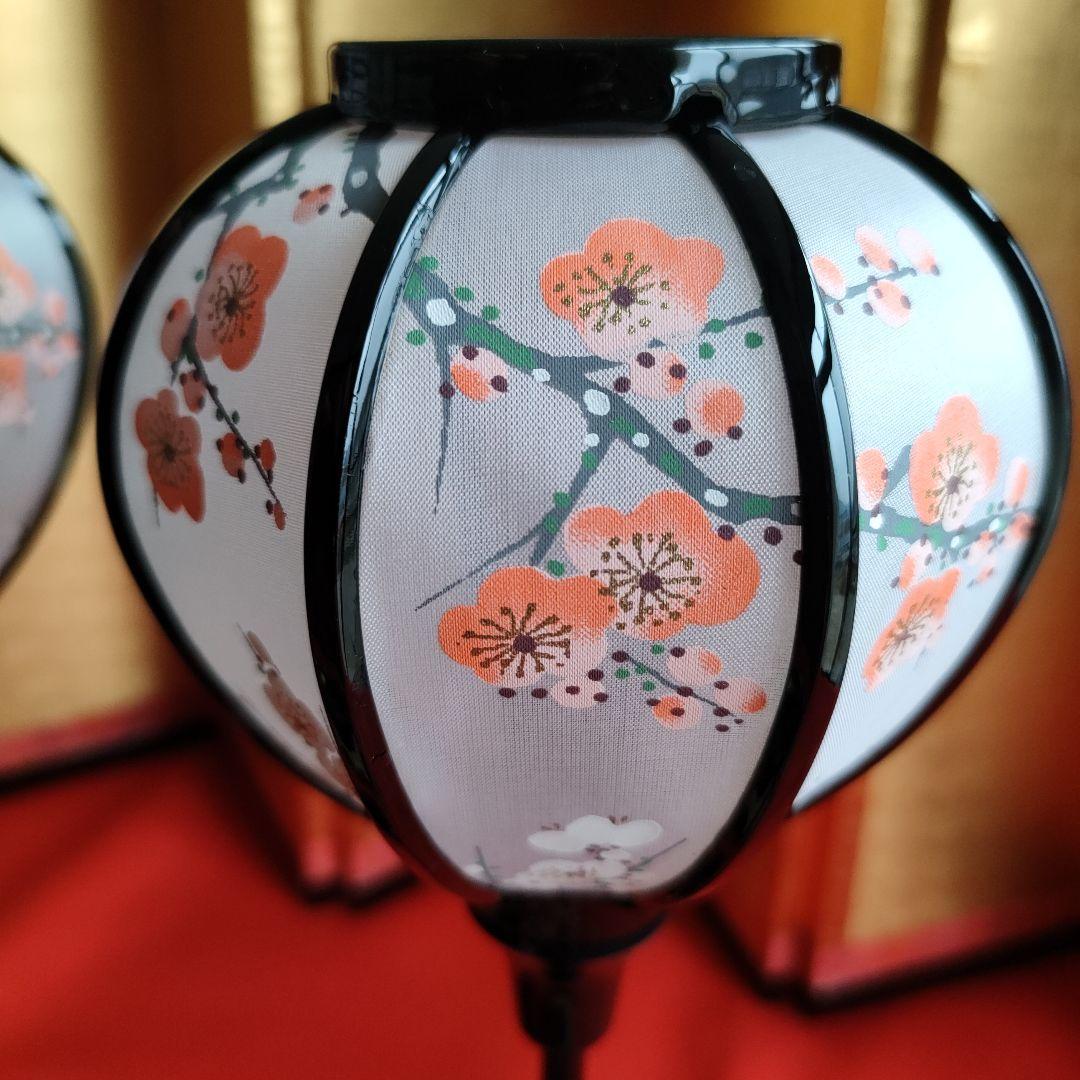 雛道具　雪洞コードレス(高さ33cm)桜橘　穂花 25号(高さ約18cm) 木製