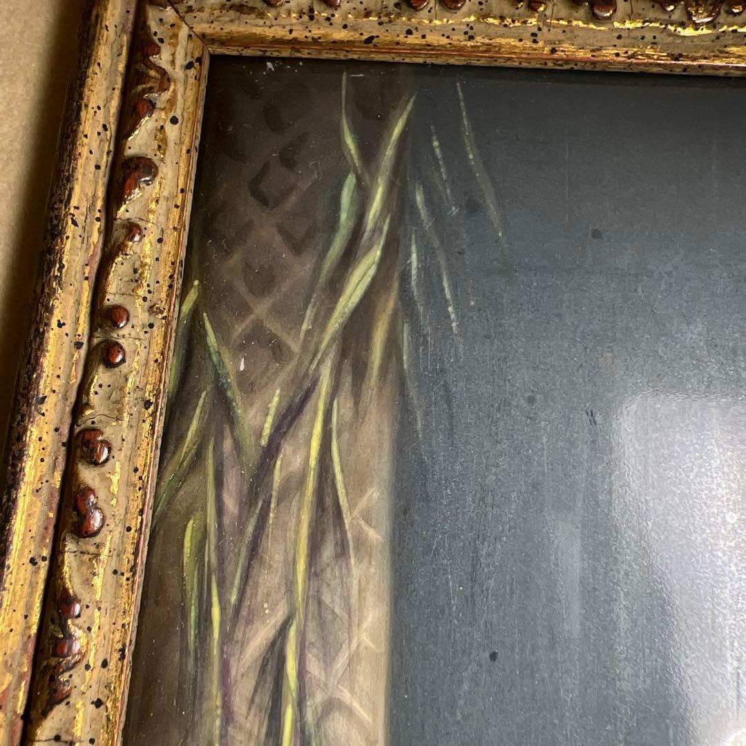 アンティーク　美人図陶板画　ケース付　縦44㎝、横36㎝　東Y8-0313☆2F