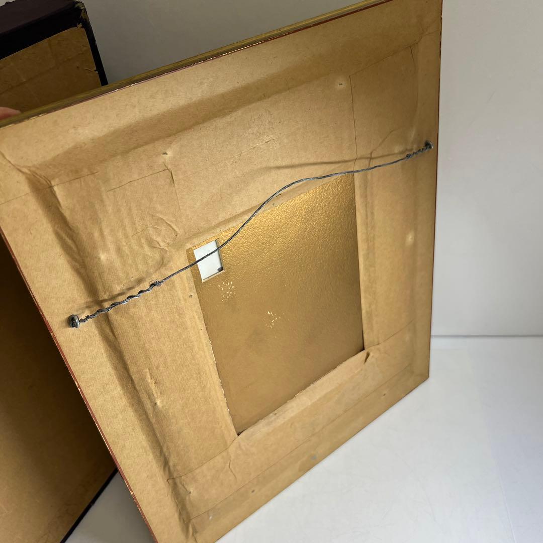 アンティーク　美人図陶板画　ケース付　縦44㎝、横36㎝　東Y8-0313☆2F