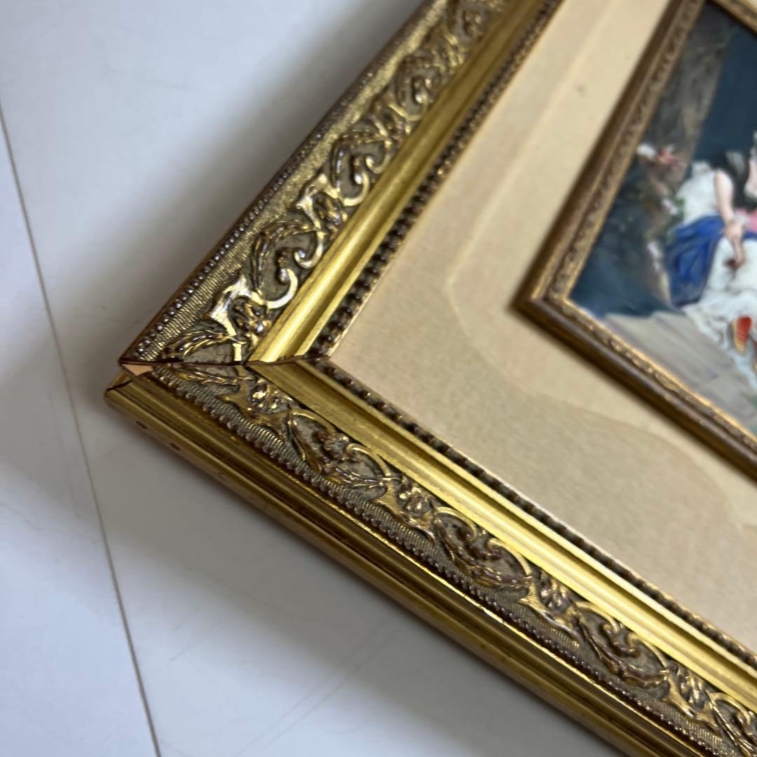 アンティーク　美人図陶板画　ケース付　縦44㎝、横36㎝　東Y8-0313☆2F