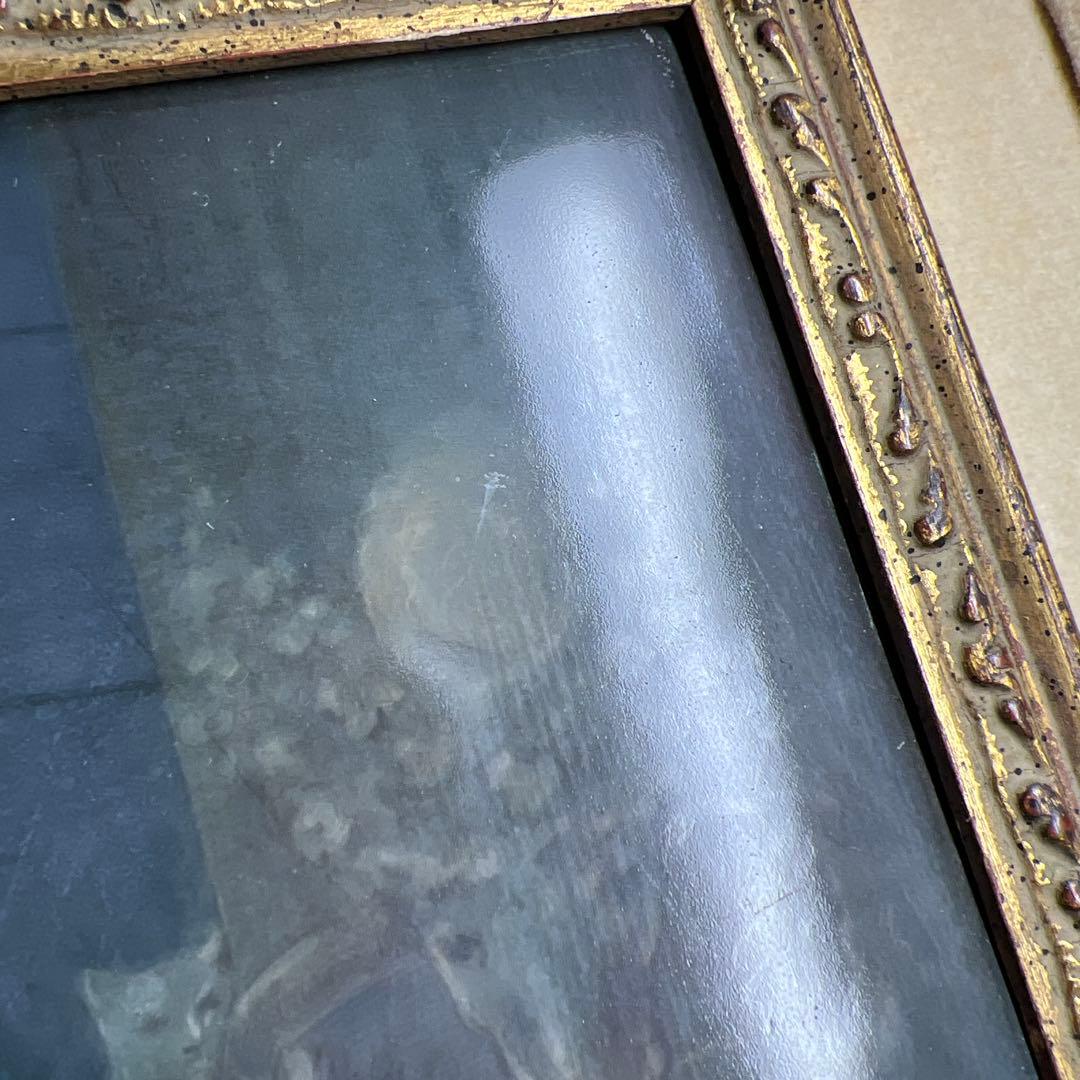 アンティーク　美人図陶板画　ケース付　縦44㎝、横36㎝　東Y8-0313☆2F