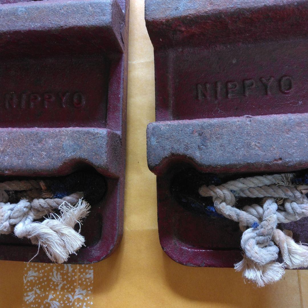 骨董品:鉄下駄-トレーニング-インテリア-ディスプレイ-レトロ-3.2キロ2個。