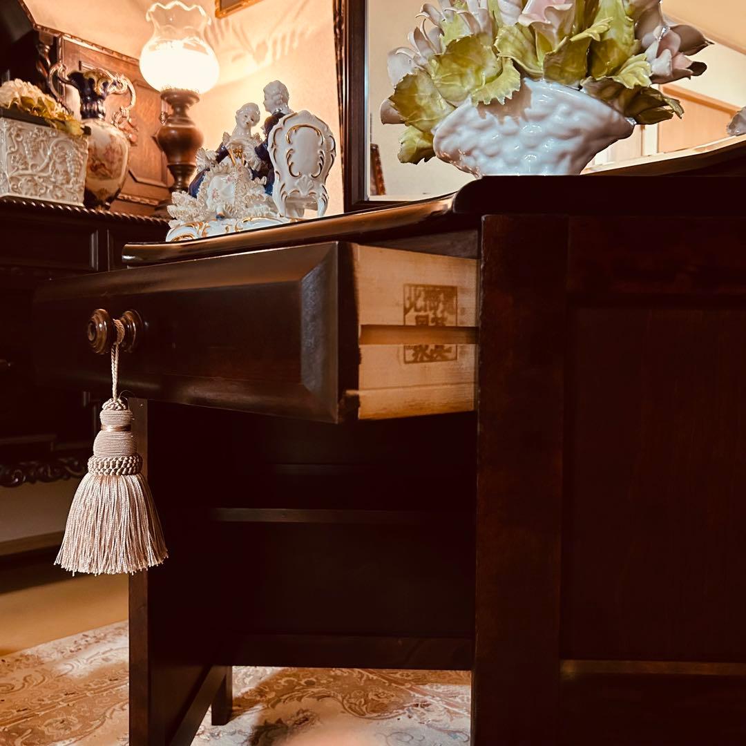 9月14日迄の出品　北海道民芸家具 ドレッサー 鏡台 アンティーク チェスト